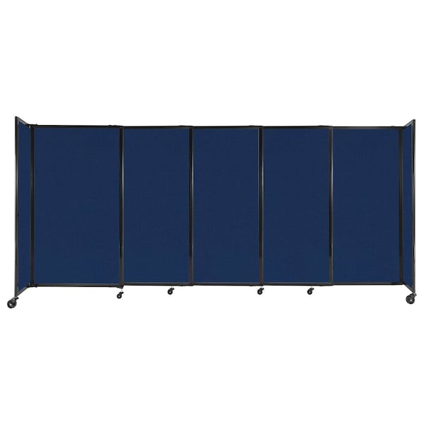 StraightWall Sliding Portable Partition 11'3" x 5' Navy Blue Fabric